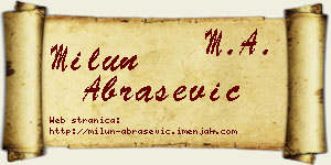 Milun Abrašević vizit kartica
